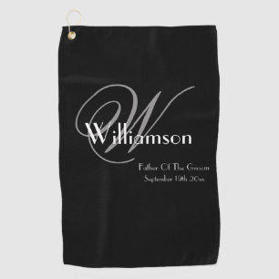 Vater der Groom Geschenk klassische Monogramm mode Golfhandtuch