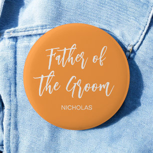 Vater der Groom Orange White Button