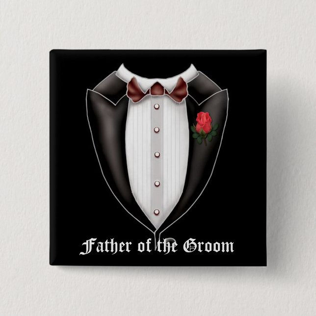 Vater der Groom Tuxedo-Taste Button (Vorderseite)