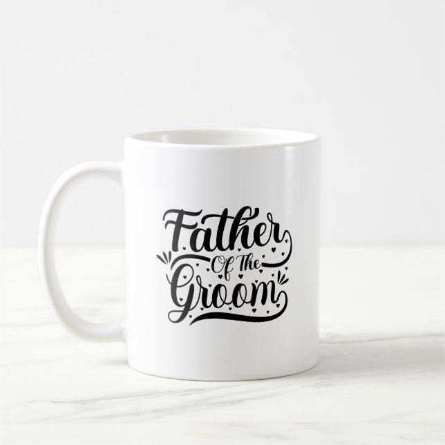 Vater der Groom Typografie-Tasse Kaffeetasse (Links)