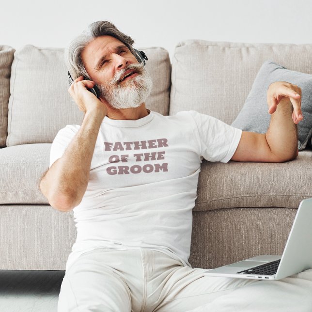 Vater der Groom White Wedding Party T-Shirt (Von Creator hochgeladen)