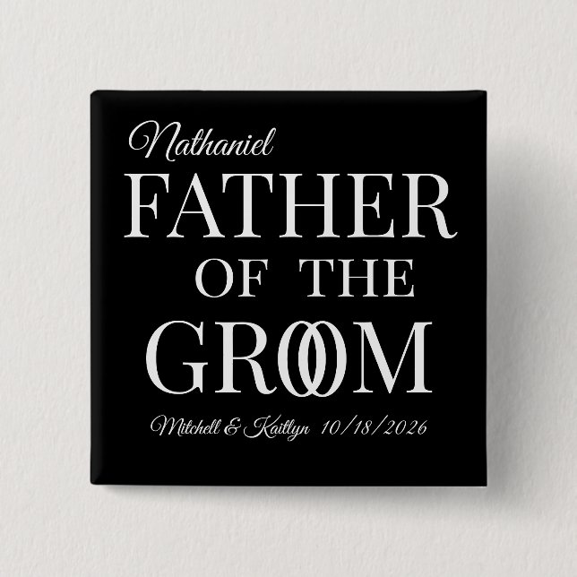 Vater der Groomehe Button (Vorderseite)