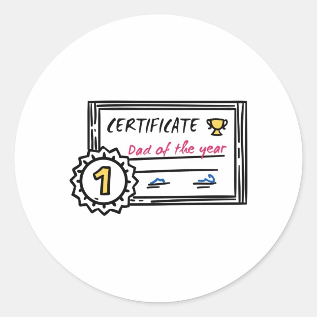 Vater der Jahresurkunde Runder Aufkleber (Vorderseite)