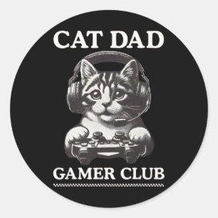Vater der Katze Gamer Club Videospiele Gaming Katz Runder Aufkleber