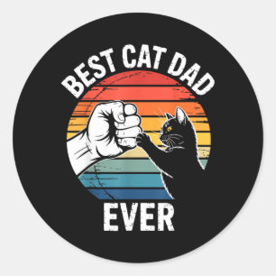Vater der Katze jemals Shirt Lustige Männer Katze  Runder Aufkleber