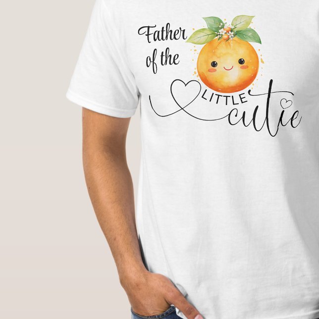 Vater der kleinen Süsse Citrus Orange T-Shirt (Father of the little cutie baby shower t-shirt.)