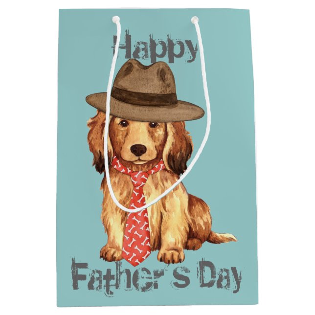 Vater der langhaarigen Dackel Mittlere Geschenktüte (Vorderseite)