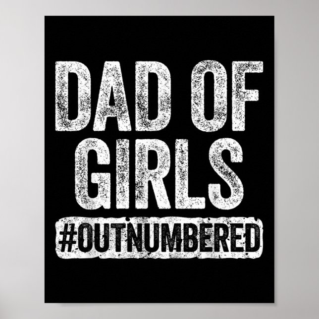Vater der Mädchen Ausgezählte Shirt Männer Daddy V Poster (Vorne)