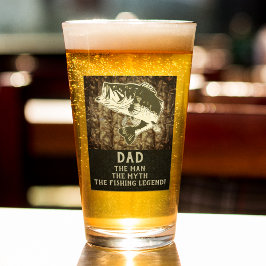 Vater Der Mann der Mythos Bass Fishing Legion Funn Glas