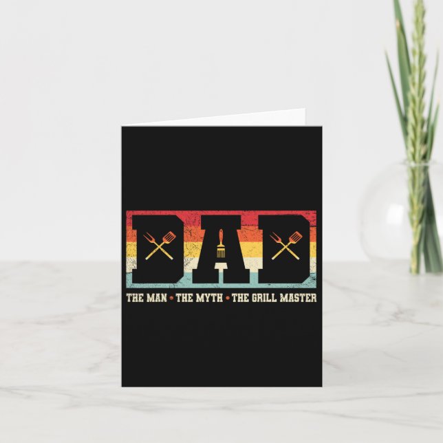 Vater Der Mann der Mythos Der Grill Master Grillen Karte (Vorderseite)