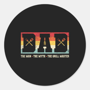 Vater Der Mann der Mythos Der Grill Master Grillen Runder Aufkleber
