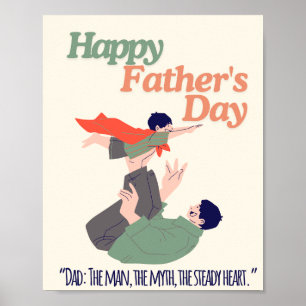 Vater: Der Mann. Der Mythos Der Herz-Vater-Tag Poster