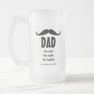 Vater der Mann der Mythos der Legende mustache lus Mattglas Bierglas