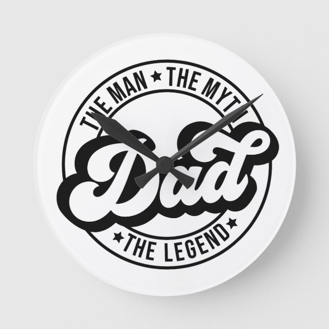 Vater der Mann der Mythos der Legende pa Papa Männ Runde Wanduhr (Vorderseite)