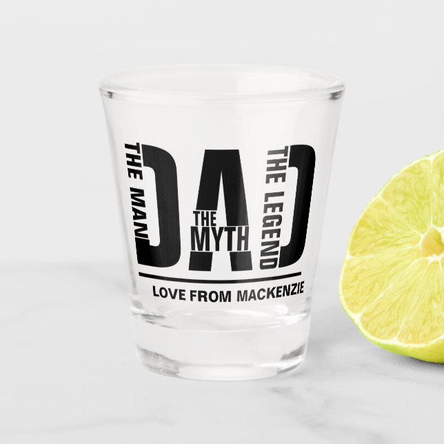 Vater Der Mann der Mythos der Legende Personalisie Schnapsglas (Vorderseite)