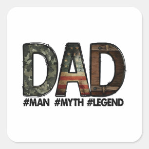 Vater - der Mann der Mythos der Legende Vater; Vat Quadratischer Aufkleber