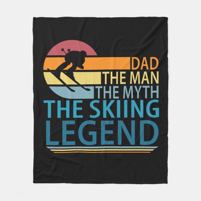 Vater der Mann der Mythos der Skilehne Fleecedecke (Vorderseite)