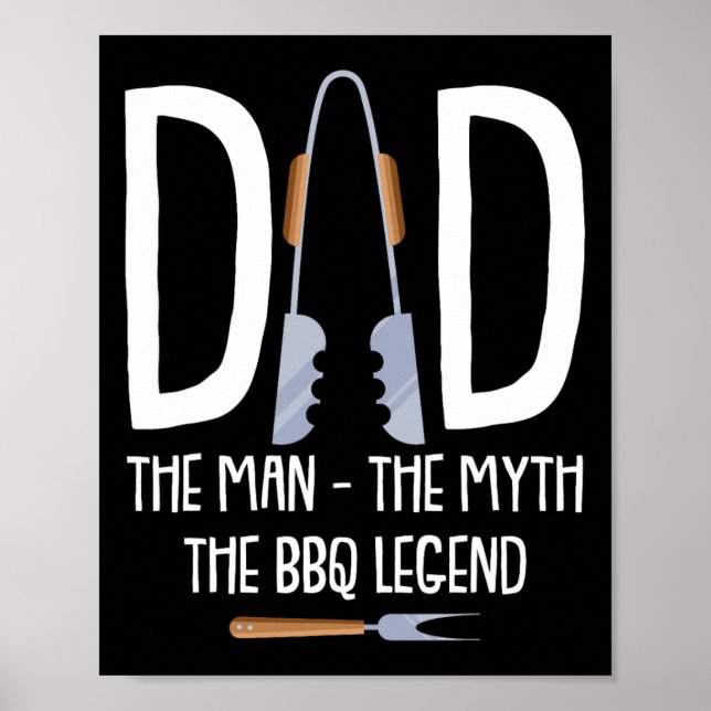 Vater Der Mann der Mythos Die Grillen Legend Funny Poster (Vorne)