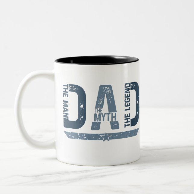 Vater: Der Mann. Der Mythos Die Legende Zweifarbige Tasse (Links)