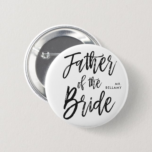 Vater der Skript-Art-kundenspezifischen Hochzeit Button (Vorne & Hinten)