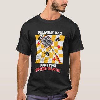 Vater, der Spinnen mit Spinnen und Fliegenklatsche T-Shirt