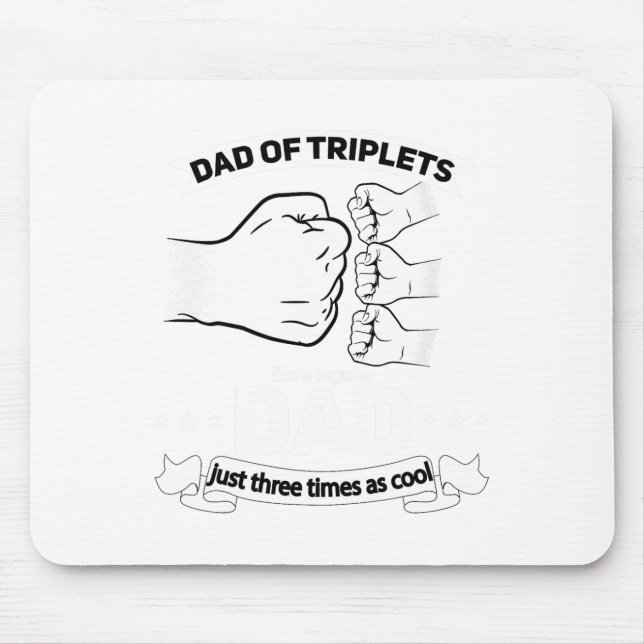 Vater der Triplets Ankündigung Vatertag Daddy Tri Mousepad (Vorne)