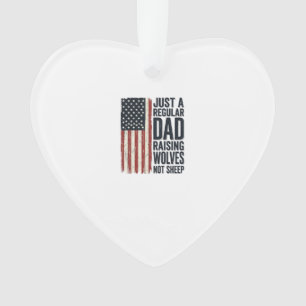 Vater, der Wölfe aufzieht, patriotisches Vintage-S Ornament