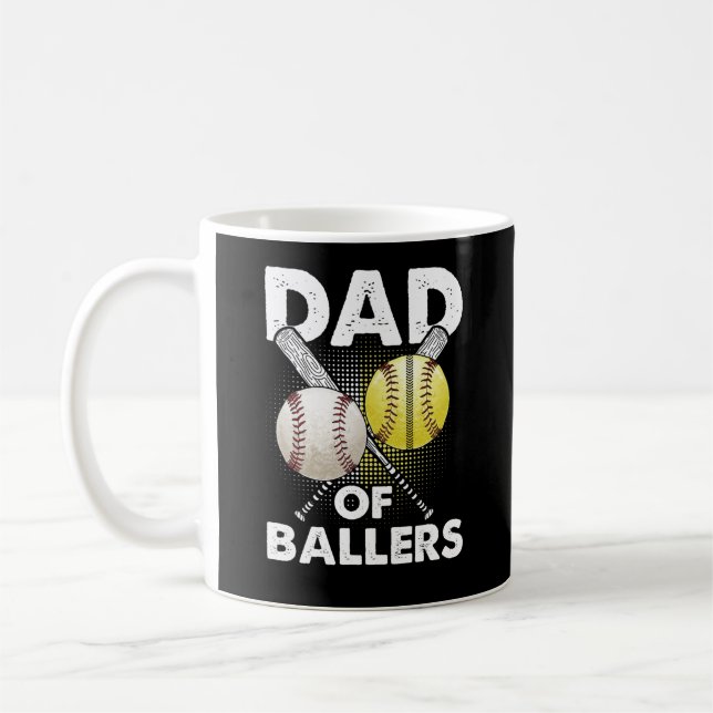 Vater des Ballers Vater von Baseball und Softball  Kaffeetasse (Links)