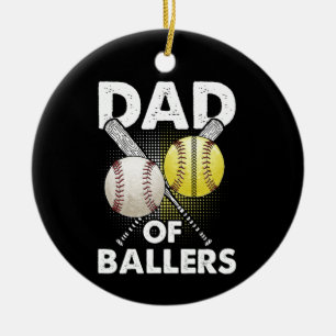 Vater des Ballers Vater von Baseball und Softball  Keramik Ornament