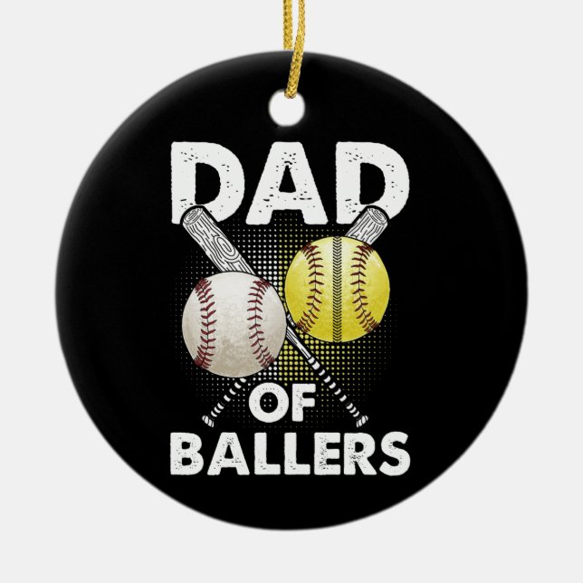 Vater des Ballers Vater von Baseball und Softball  Keramik Ornament (Vorne)
