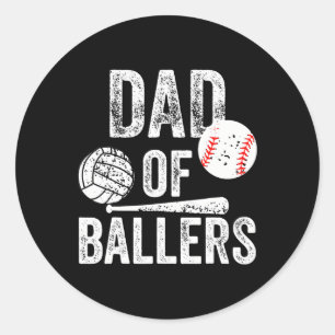 Vater des Ballers Volleyball Baseball-Vater Vater Runder Aufkleber