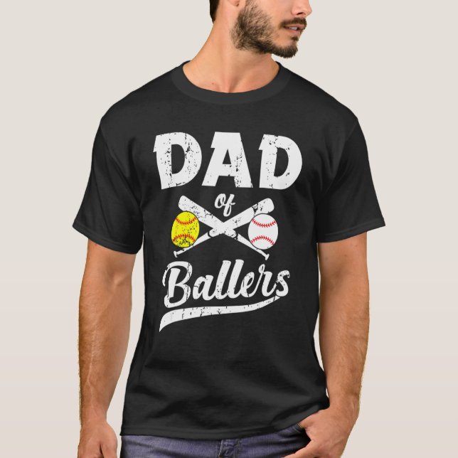Vater des Baseball-Ballers und des Pater des Softb T-Shirt (Vorderseite)