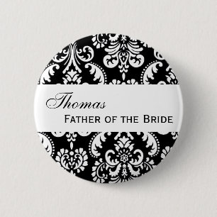 VATER des BRAUT Button-Schwarzweiss-Damastes Button