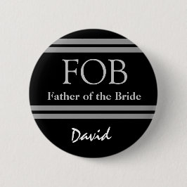 Vater des Braut-Schwarzweiss-Hochzeits-Knopfes Button