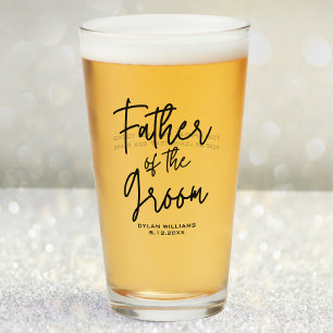 Vater des Bräutigams Benutzerdefinierte Hochzeit Glas