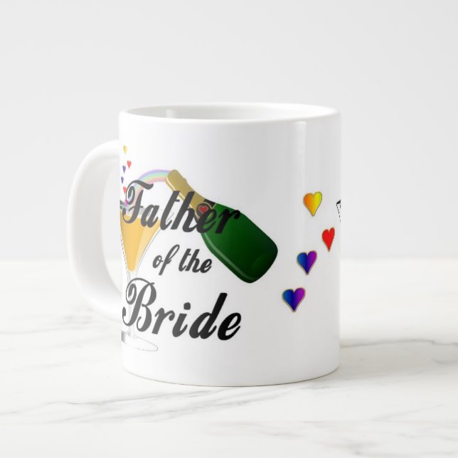 Vater des Bride Champagne Toast Jumbo-Tasse (Vorderseite Links)
