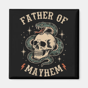 Vater-des-Chaos-Tätowierstil-Totenkopf-und-Schlang Magnet