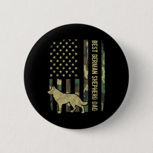 Vater des deutschen Schäferhundes Camouflage Ameri Button