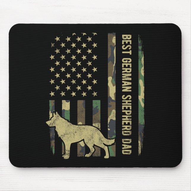 Vater des deutschen Schäferhundes Camouflage Ameri Mousepad (Vorne)