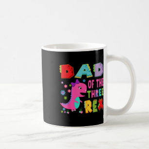Vater des drei Rex 3. Geburtstags Jungen Dinosauri Kaffeetasse
