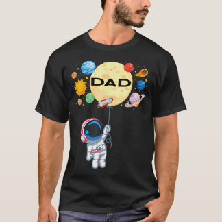 Vater des Geburtstags-Astronauten Weltraum Planete T-Shirt