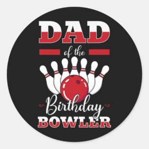 Vater des Geburtstags Bowler Bday Bowling Party Ce Runder Aufkleber