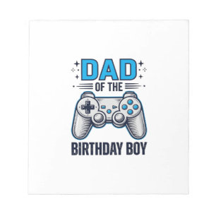 Vater des Geburtstags-Jungen-Gamer-Shirt-Design_1 Notizblock
