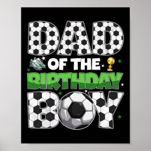 Vater des Geburtstags-Soccer-Party-Familien-Matchi Poster