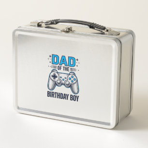 Vater des Geburtstagsjungen Gamer-Shirt-Design_1 Metall Brotdose