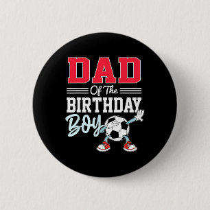 Vater des Geburtstagsjungen-Shirt Fußballparty-Fam Button