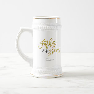 Vater des Geschenks/Name/Gold und Schwarz Bierglas