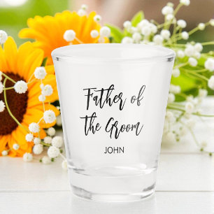 Vater des Grooms Schwarz-weiß Schnapsglas