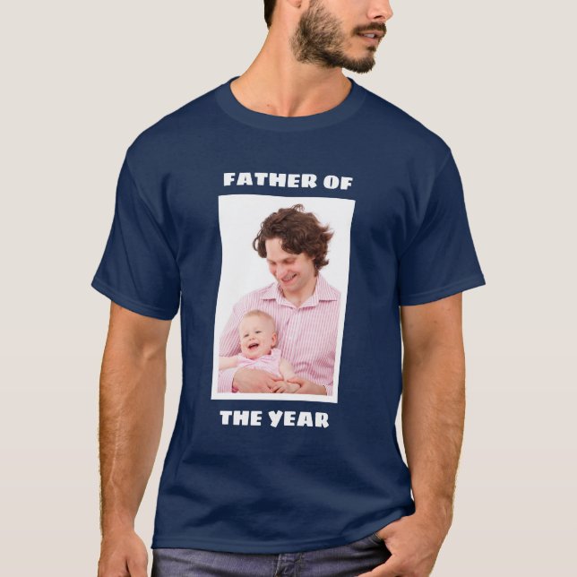 Vater des Jahres Personalisiertes Foto Daddy T-Shirt (Vorderseite)