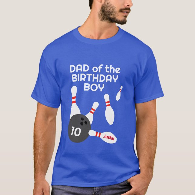 Vater des Jungen der BIrthday-Eltern Bowling in Sh T-Shirt (Vorderseite)